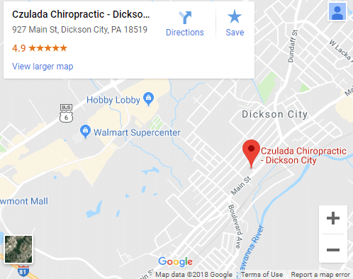 Map of Dickson City Chiropractors